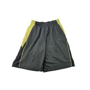 Nike Drifit Athletic Shorts Size L  Gray & Yellow Embroidered Swoosh Logo